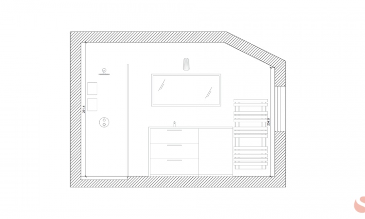 Rénovation d'une salle de bain en béton ciré à Soulac-sur-Mer